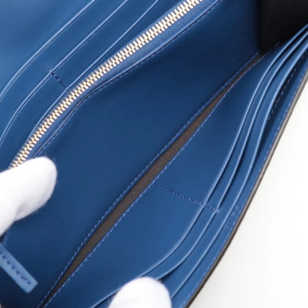 Fendi Logo Embossed F is Fendi Wallet Tobacco Blue 8M0251 - Picture 6 of 10